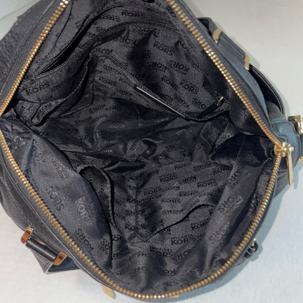 Michael Kors Black Leather Bag Convertible Shoulder Hand Bag Purse - Picture 9 of 15